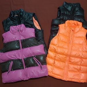 Girls Medium 7-8 Puffer Vest Lot! Name Brands!